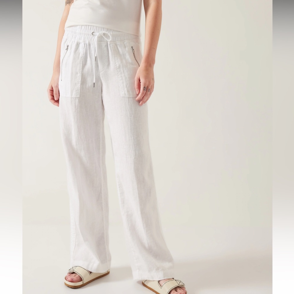 NWT Athleta Cabo Linen Wide Leg Pant 12